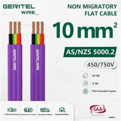 10 mm lilla ikke-migrerende flat byggekabel
